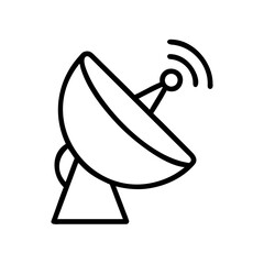 Satellite dish with modern design, positioned against a clear sky, showcasing technology and communication capabilities, ideal for broadcasting and receiving signals in various environments