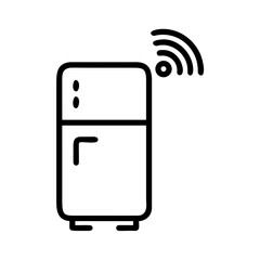 Smart fridge with modern design and wireless connectivity features, showcasing a sleek exterior and innovative technology for contemporary kitchens and home environments