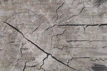 Close up textured background of cracked concrete surface with rough granular details and weathered lines