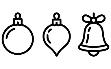 set of christmas ornaments