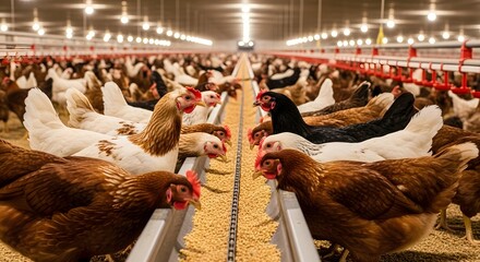 Sustainable poultry farming in modern chicken coop for organic egg production and animal welfare awareness design