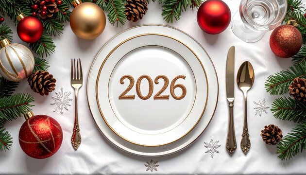 festive table setting for celebrating the New Year