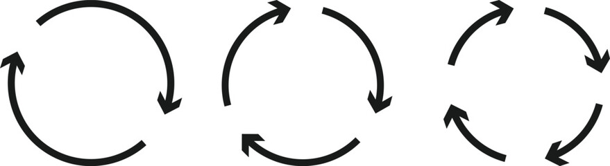 Circular Arrow Icon Set. circle arrows icons collection. Refresh, Reload symbol