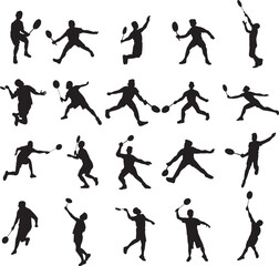 Soccer Player Silhouettes in Action Poses