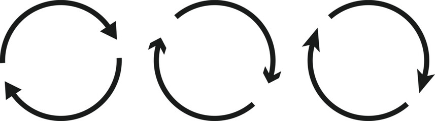 Circular Arrow Icon Set. circle arrows icons collection. Refresh, Reload symbol