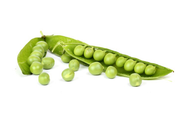 Green peas in closeup