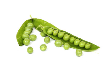 Green peas in closeup
