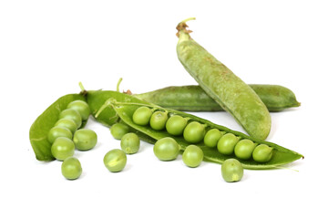 Green peas in closeup
