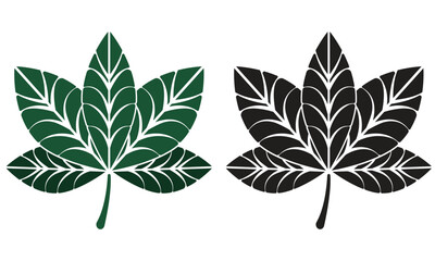 simple nature leaf shape vector illustration, elegant design ideal for logos, eco branding, textiles, or decoration
