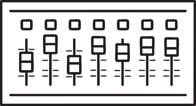 Mixing console fader section outline icon vector
