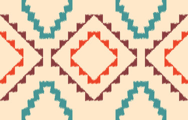 Ethnic abstract ikat art. Aztec ornament print. geometric ethnic pattern seamless  color oriental.  Design for background ,curtain, carpet, wallpaper, clothing, wrapping, Batik, vector illustration.