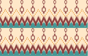 Ethnic abstract ikat art. Aztec ornament print. geometric ethnic pattern seamless  color oriental.  Design for background ,curtain, carpet, wallpaper, clothing, wrapping, Batik, vector illustration.