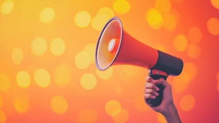 Hand holding megaphone