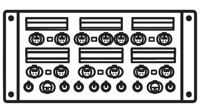 4) Audio patch bay outline icon vector
