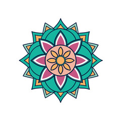 Mandala Style Flower Vector Icon