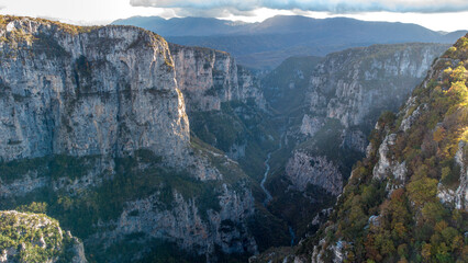 Vikos Gorge. River Flowing. Blue Springs. Amazing Beauty. Pindus. Greece