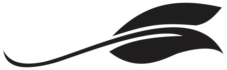 Elegant abstract floral wave ornament design.