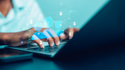 Global Digital Network Connection and Online Communication Technology Concept