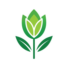 Tulip Flower Logo Vector Illustration