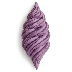 Purple airy mousse texture in teardrop dollop form with soft swirls