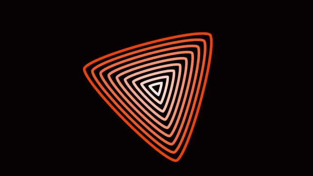 Orange and black glowing triangle pattern with motion light rotation