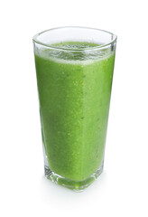Yummy smoothie in glass isolated on white