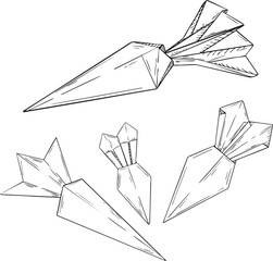 Black Pen Carrot Origami