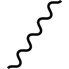 Black Wavy Line Graphic Design Element On Transparent Background Simple Abstract Curve