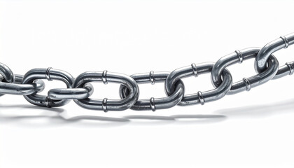 Obraz premium 白背景に映える金属チェーンのシンプルモックアップ – Isolated Metal Chain Mockup on Pure White Background