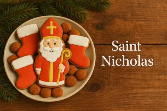Sinterklaas cookies and festive treats for saint nicholas day celebration - Powered by Adobe