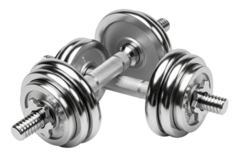 Pair of chrome dumbbells