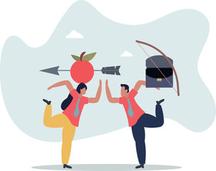 Trusted partner, believe and confidence in strong business relation, collaboration or trust alliance concept.life and employment of people.