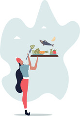 Mindful eating and healthy, balanced food awareness.Think about what you eat and be present to moment.life and employment of people.