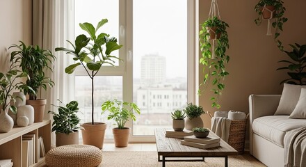 modern living room with window