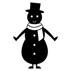 Snowman in black hat