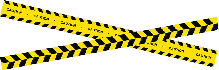 Yellow Black Stripes Line Tape and Caution Barrier Icon set. Warning Ribbon and Critical Safety Alert Symbols. Construction Tape and Danger Zone sign. Hazard Sign and Industrial Warning Border Icon