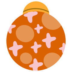 Orange Christmas Ornament Illustration PNG Transparent – Festive Holiday Bauble Clipart for Winter Decor and Gift Tag Design