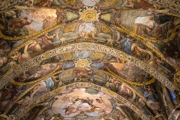 The ceiling inside Iglesia de San Nicol&aacute;s de Bari (Valencian Sistine Chapel), Valencia, Spain