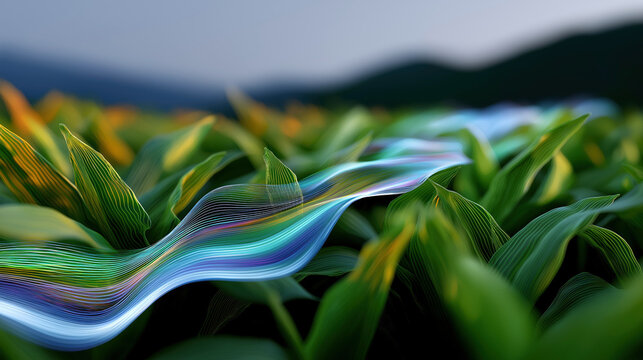 Abstract visualization of plant data in smart agriculture - Powered by Adobe