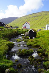 The stunning nature around the village of Gjogv by the coast of the Faroe Islands