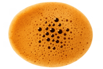 Coffee drink creating cryptocurrency logo on foam surface, transparent background, digital asset concept