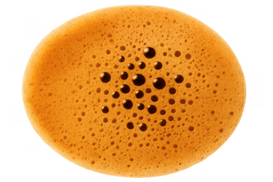 Coffee drink creating cryptocurrency logo on foam surface, transparent background, digital asset concept