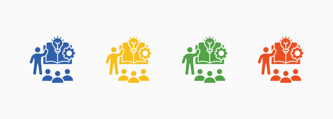 Lesson Icon Set Color Multiple Style Collection