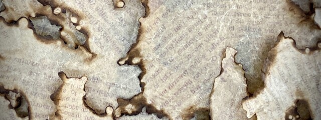 Ancient Magical Scrolls with Burnt Paper Texture, Inspired Enchantments, Historical Manuscripts, Old Books, Halloween Theme, Poster Background for Celebrations, Presentations, and Business