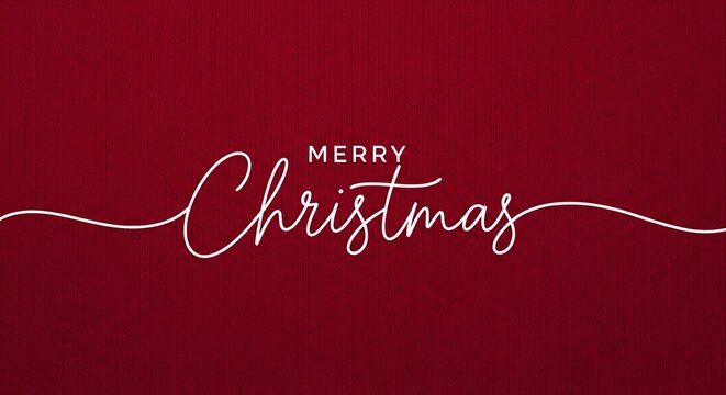 Merry holiday wishes red knitted background greeting holiday celebration congratulation december festive card design season winter xmas - Powered by Adobe