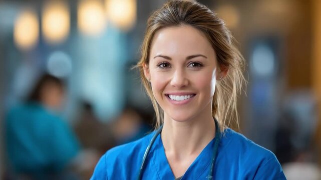 The Compassionate Caregiver: A healthcare professional radiates warmth and expertise, embodying the dedication and empathy at the heart of medical service.