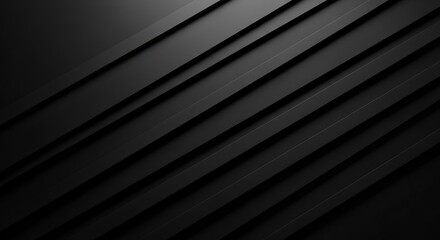 Obraz premium Sleek modern dark abstract background with diagonal lines and shadows, perfect for sophisticated technology or business presentations.