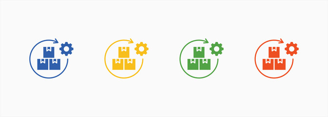 Logistics Management Icon Set Color Multiple Style Collection