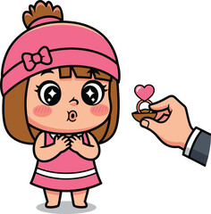 little girl with a heart shaped balloon