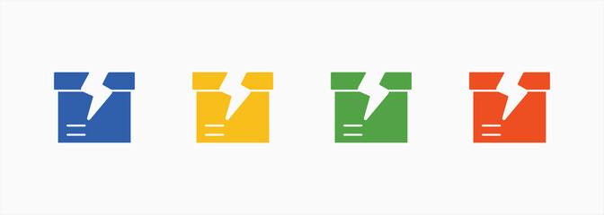 Breakage Icon Set Color Multiple Style Collection